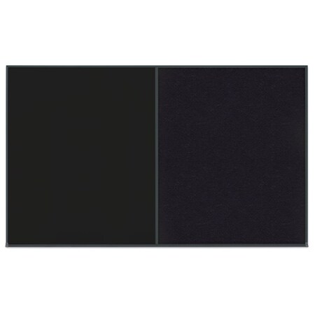 United Visual Products Double Door Radius Corkboard, 60"x36", Hea, UV7014RC-BLACK-SURF UV7014RC-BLACK-SURF
